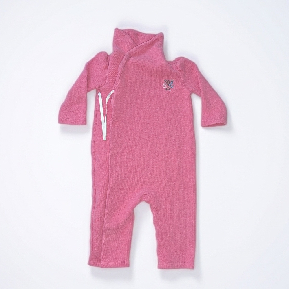Ralph Lauren Pink Wrap-Front Baby One-Piece Footie
